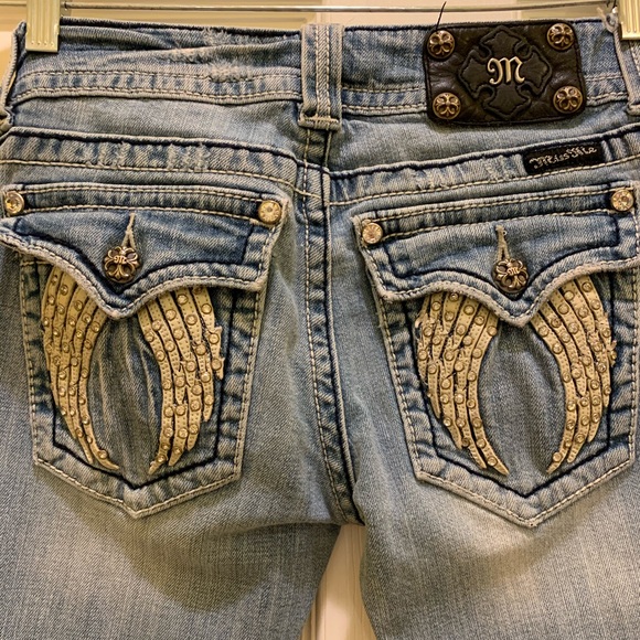 Miss me Angel wings light distressed skinny jeans - Picture 3 of 5